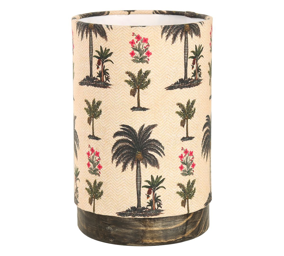 India Circus by Krsnaa Mehta Chevron Palms Cylindrical Table Lamp