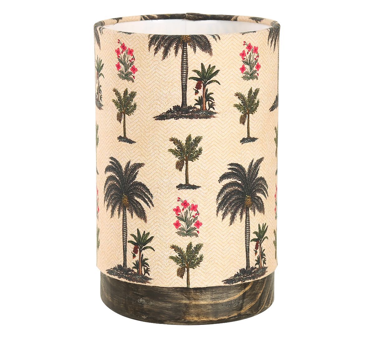 India Circus by Krsnaa Mehta Chevron Palms Cylindrical Table Lamp