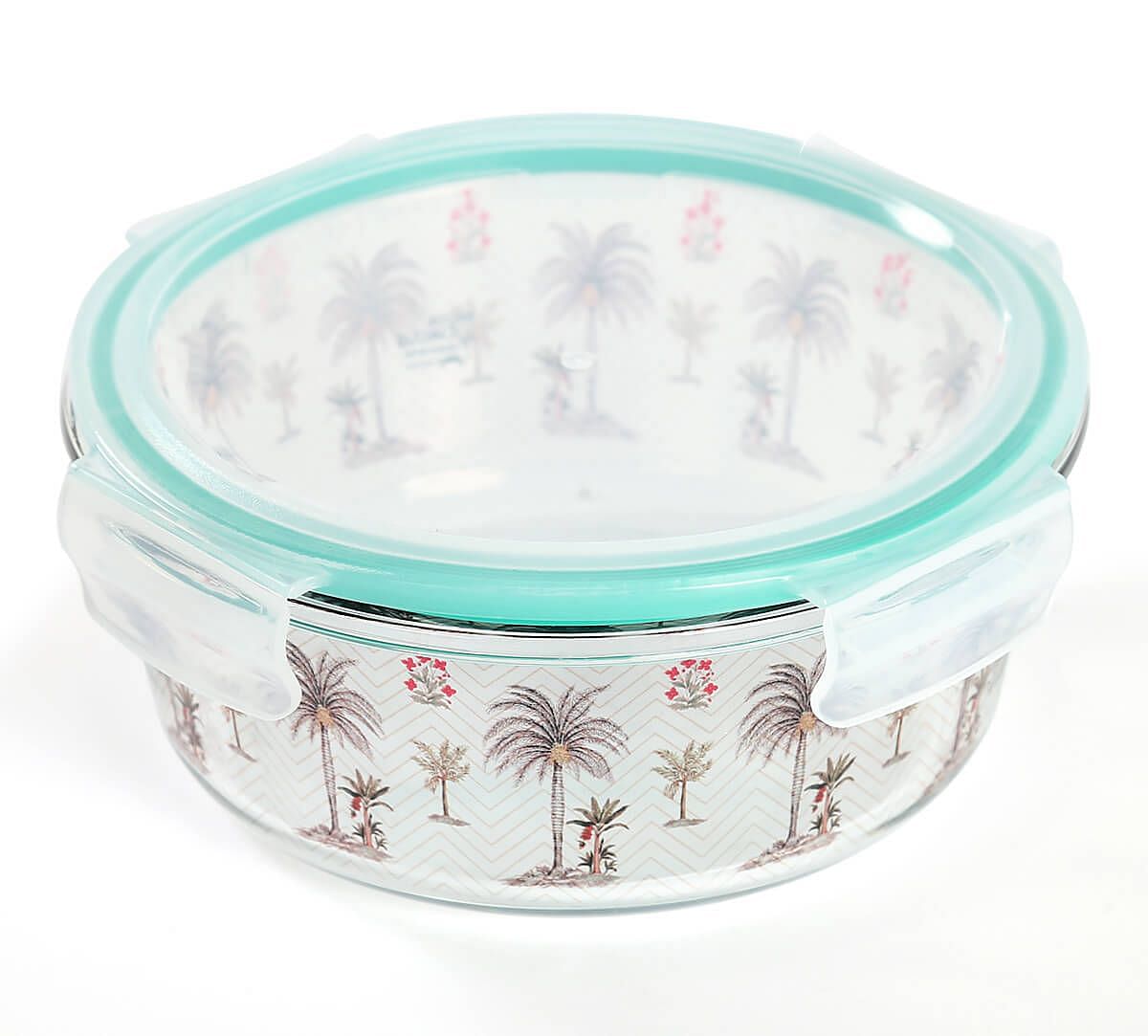 India Circus by Krsnaa Mehta Chevron Palms Glass Container Set of 3