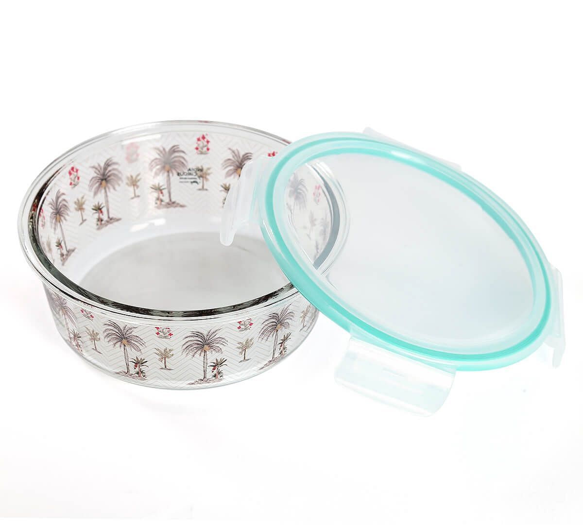 India Circus by Krsnaa Mehta Chevron Palms Glass Container Set of 3