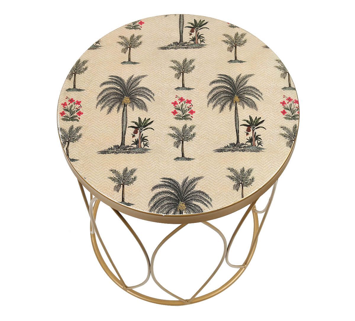 India Circus by Krsnaa Mehta Chevron Palms Side Table