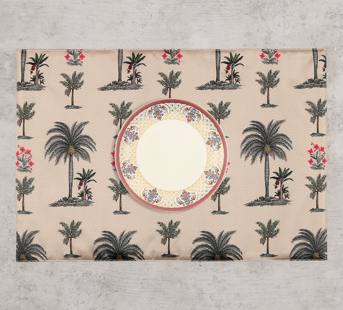 India Circus by Krsnaa Mehta Chevron Palms Table Mats Set of 6