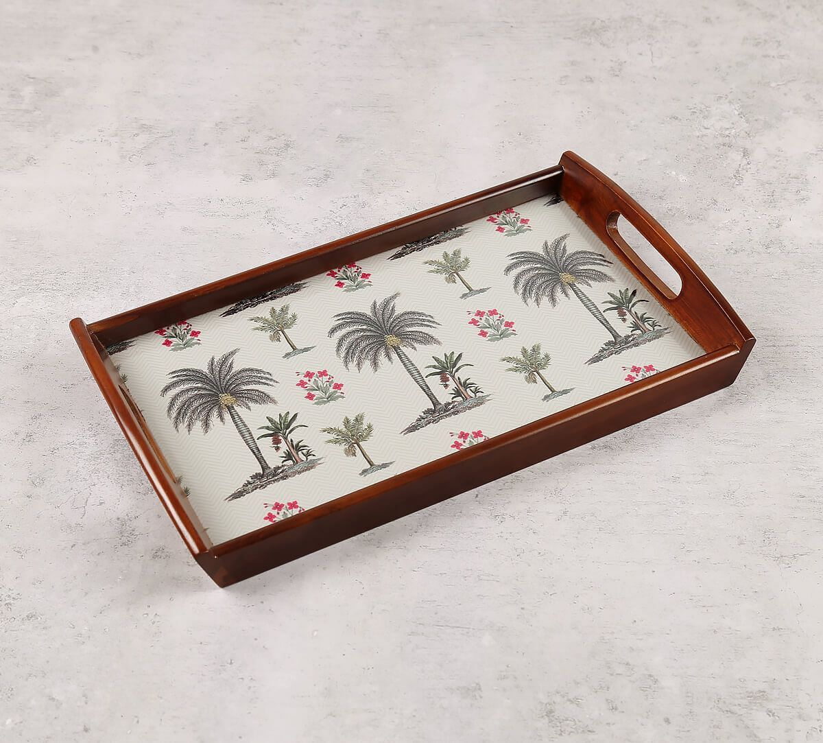 India Circus by Krsnaa Mehta Chevron Palms Trays Set of 3