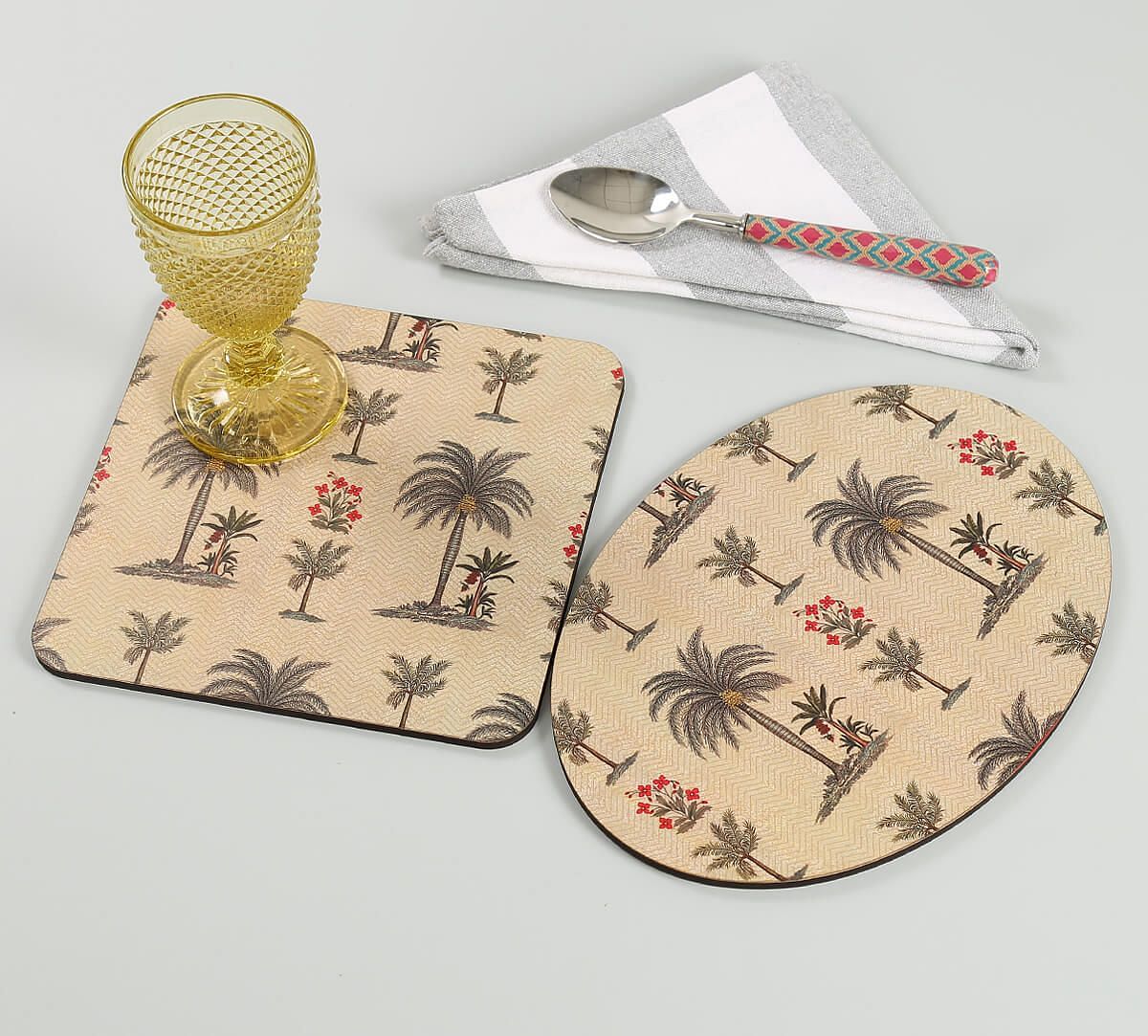 India Circus by Krsnaa Mehta Chevron Palms Trivet Set of 2