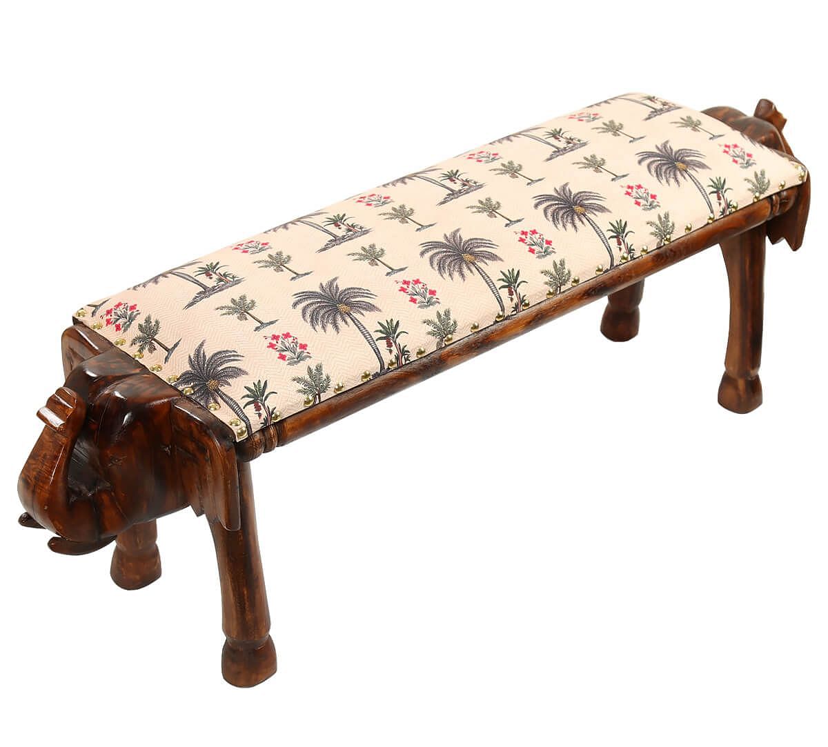 India Circus by Krsnaa Mehta Chevron Palms Wooden Animal Bench