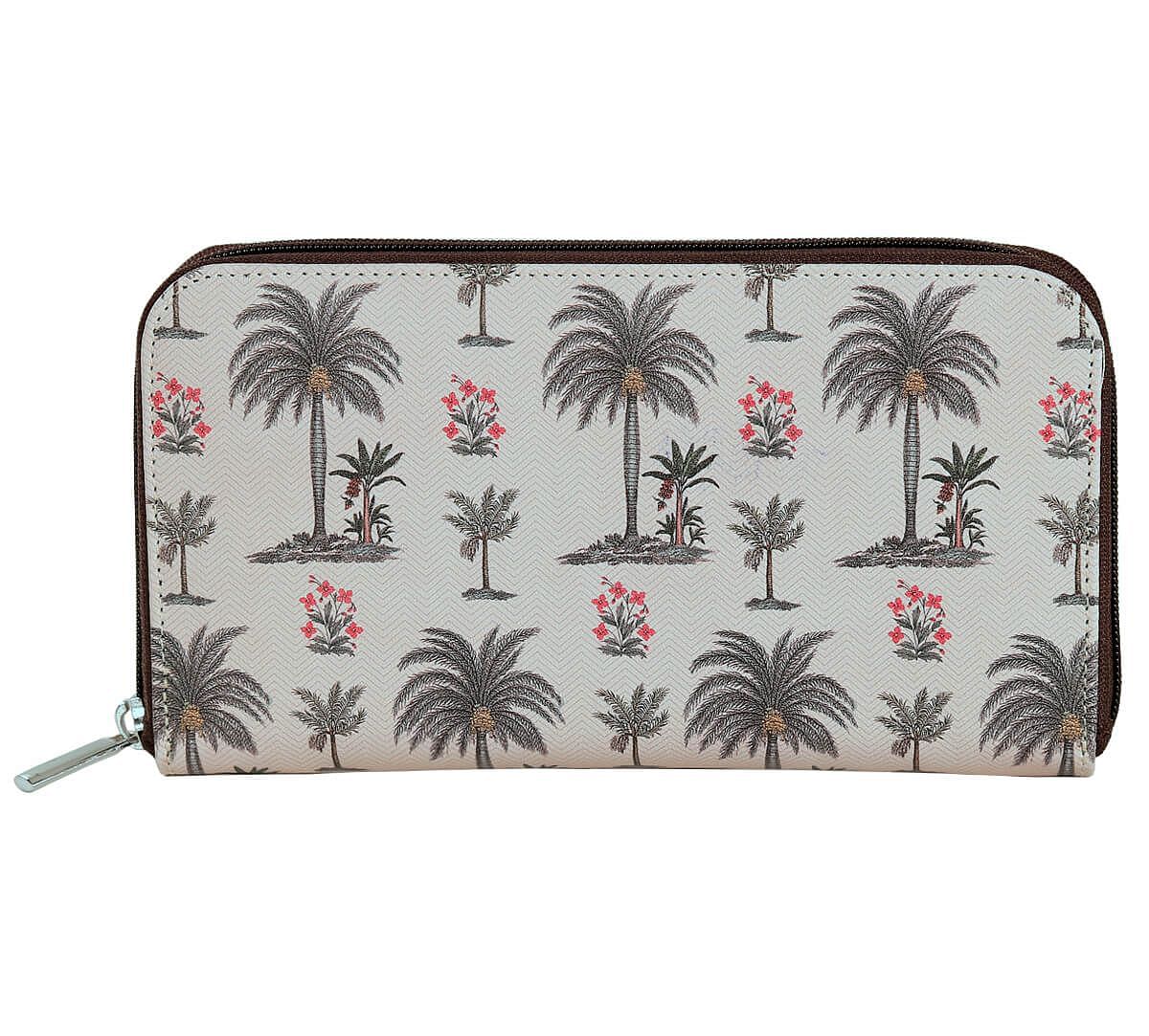 India Circus by Krsnaa Mehta Chevron Palms Zipper Wallet