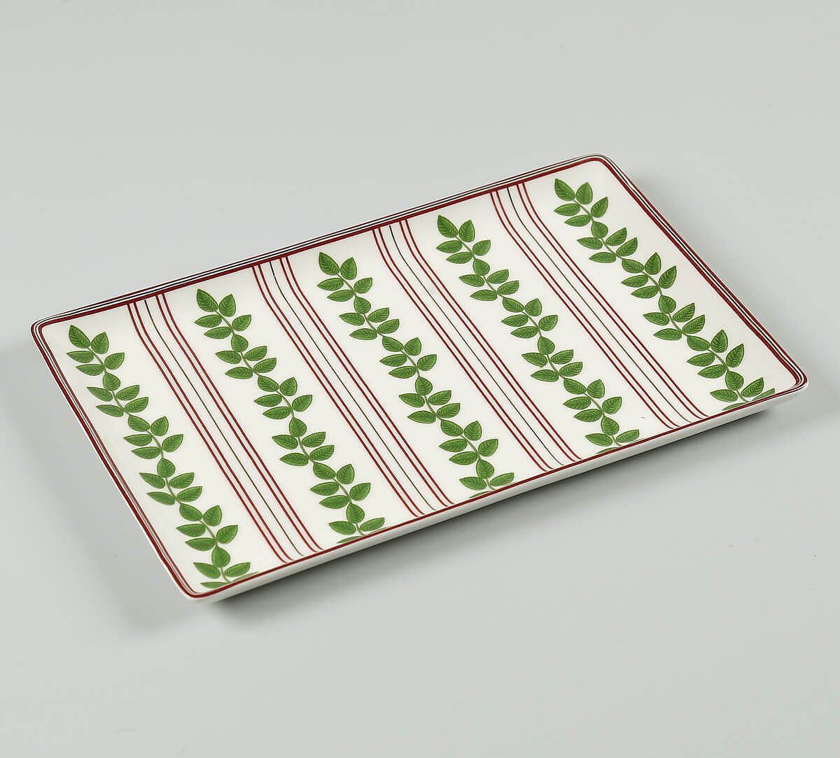 India Circus by Krsnaa Mehta Chevron Poppy Flower Large Rectangle Platter