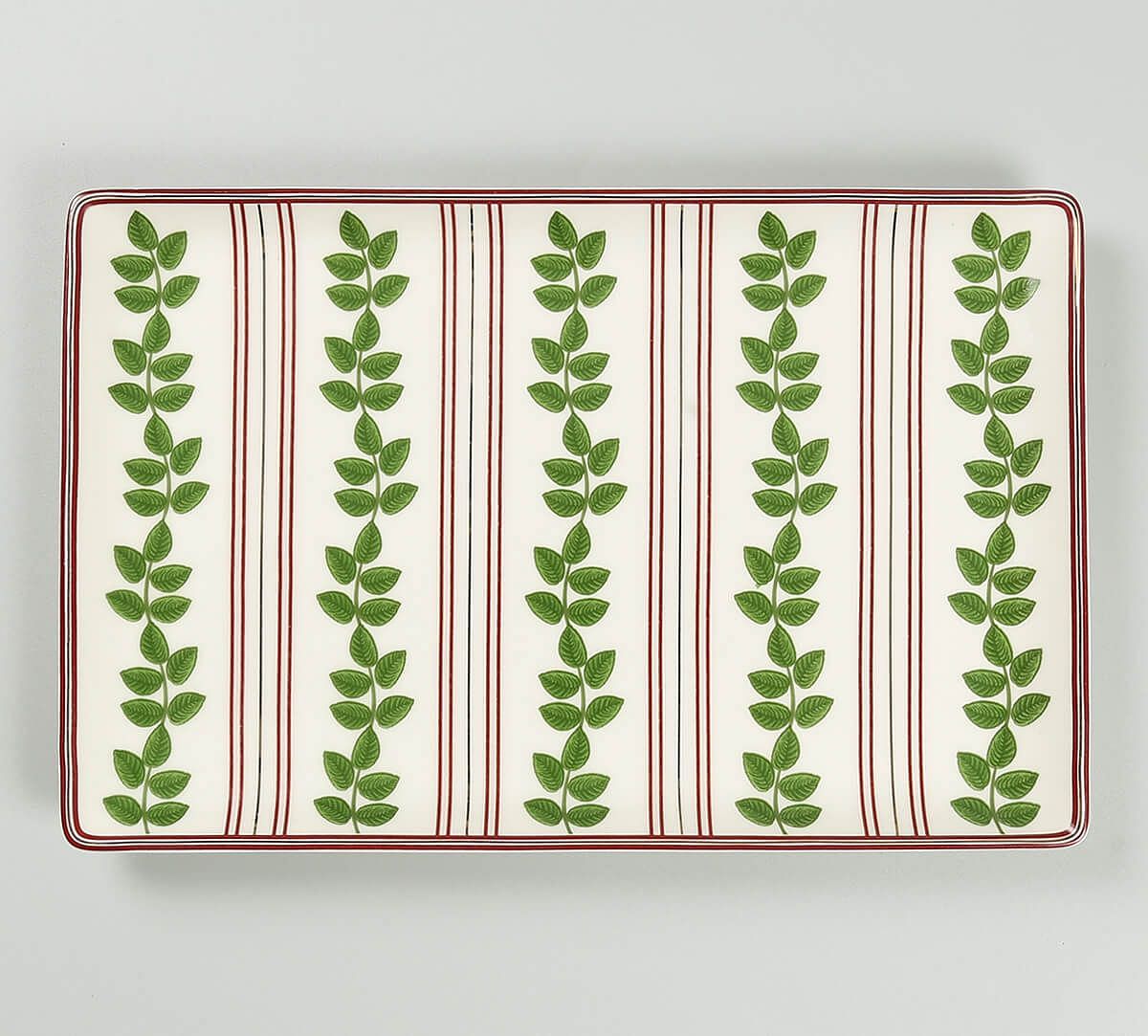 India Circus by Krsnaa Mehta Chevron Poppy Flower Large Rectangle Platter