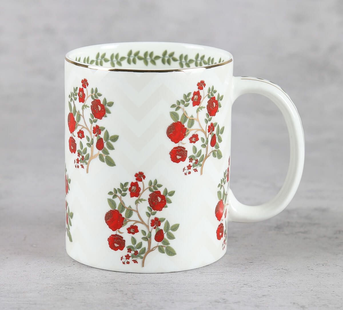 India Circus by Krsnaa Mehta Chevron Poppy Flower Mug Set of 2