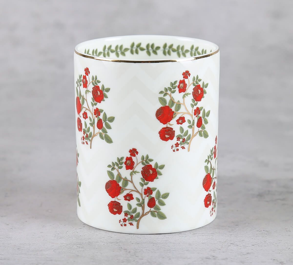 India Circus by Krsnaa Mehta Chevron Poppy Flower Mug Set of 2