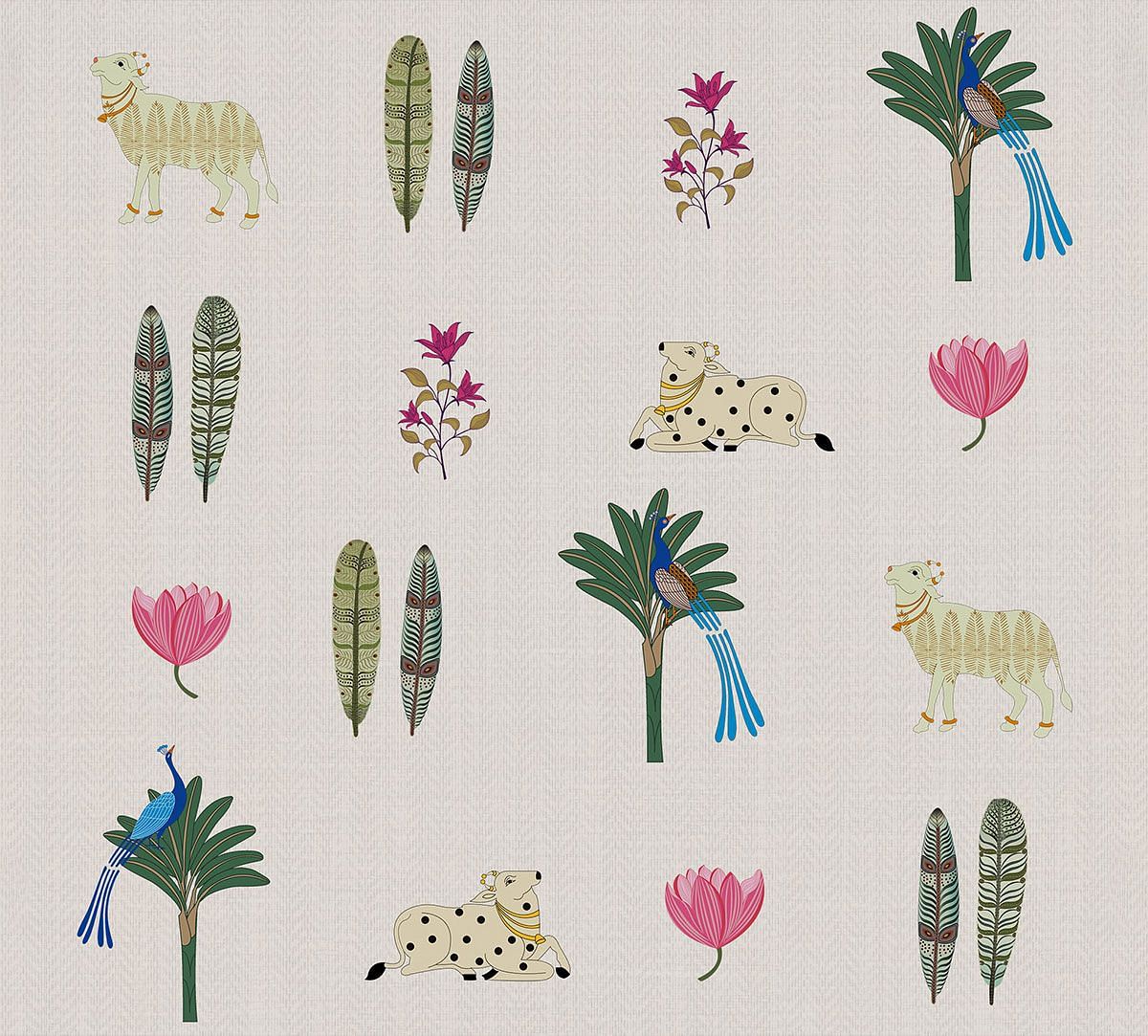 India Circus by Krsnaa Mehta Creme Biome Mystique Wallpaper