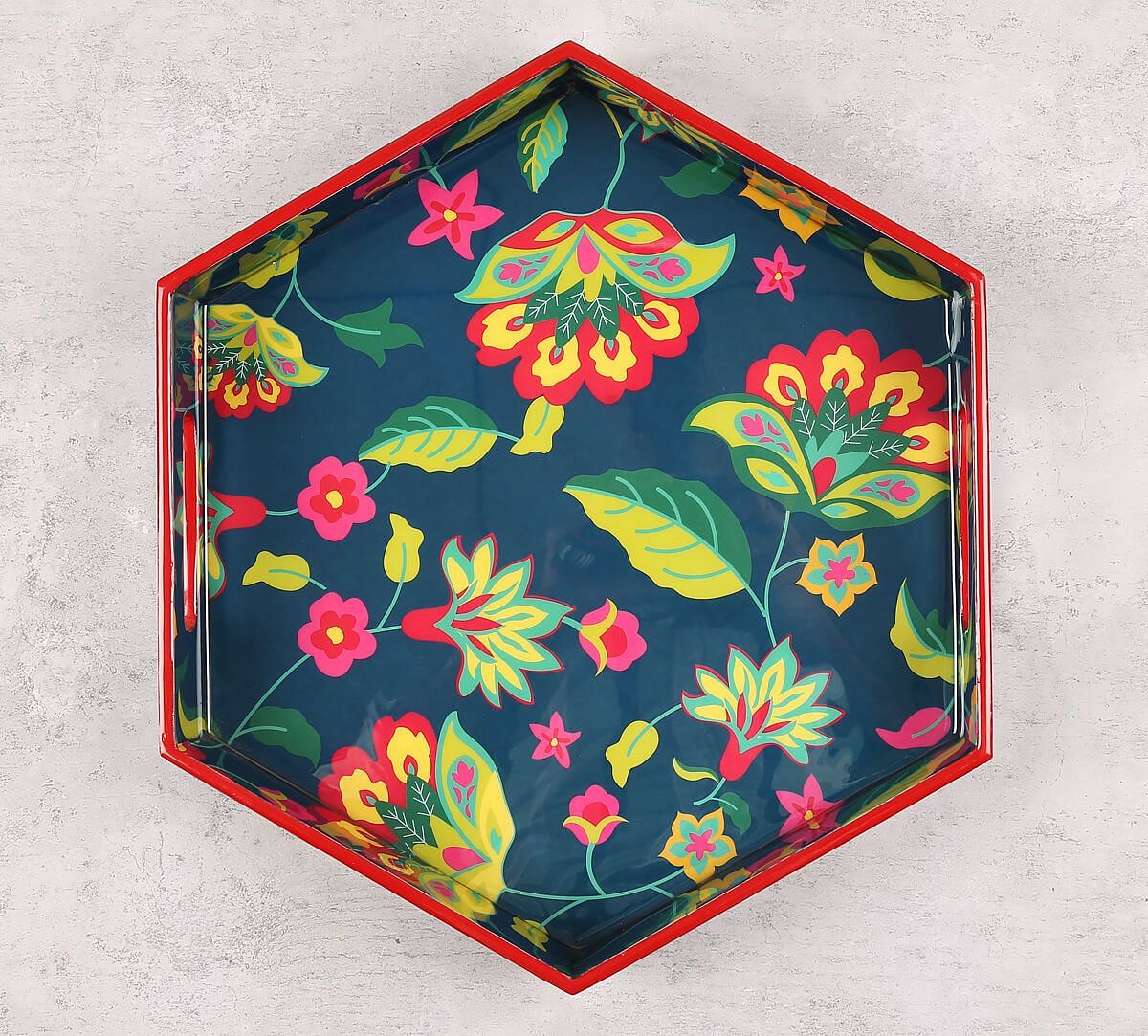 India Circus by Krsnaa Mehta Cyanic Pop Burst Hexagon Tray