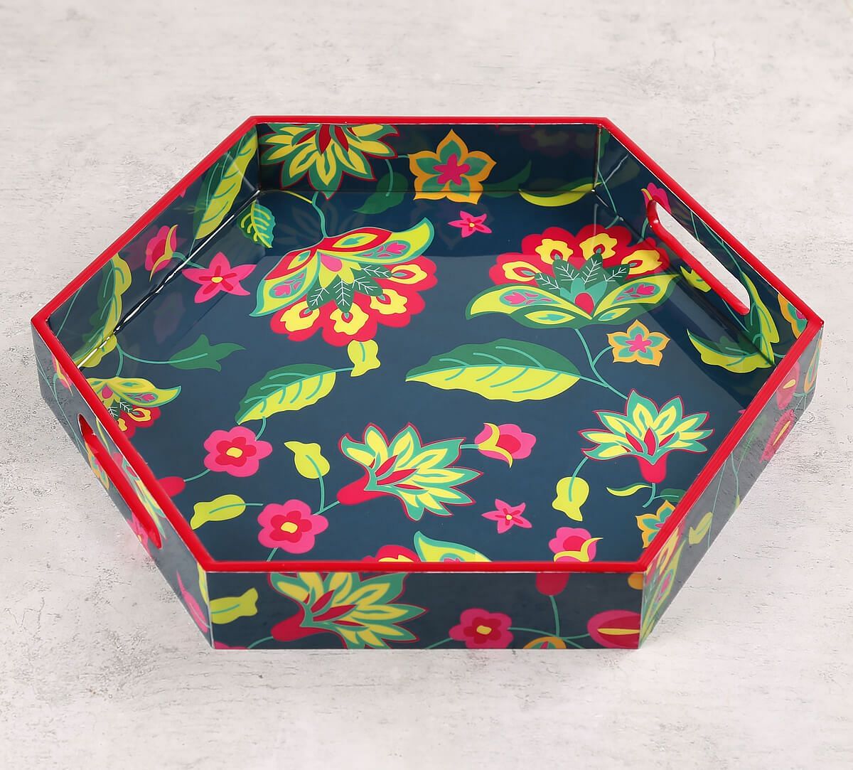 India Circus by Krsnaa Mehta Cyanic Pop Burst Hexagon Tray