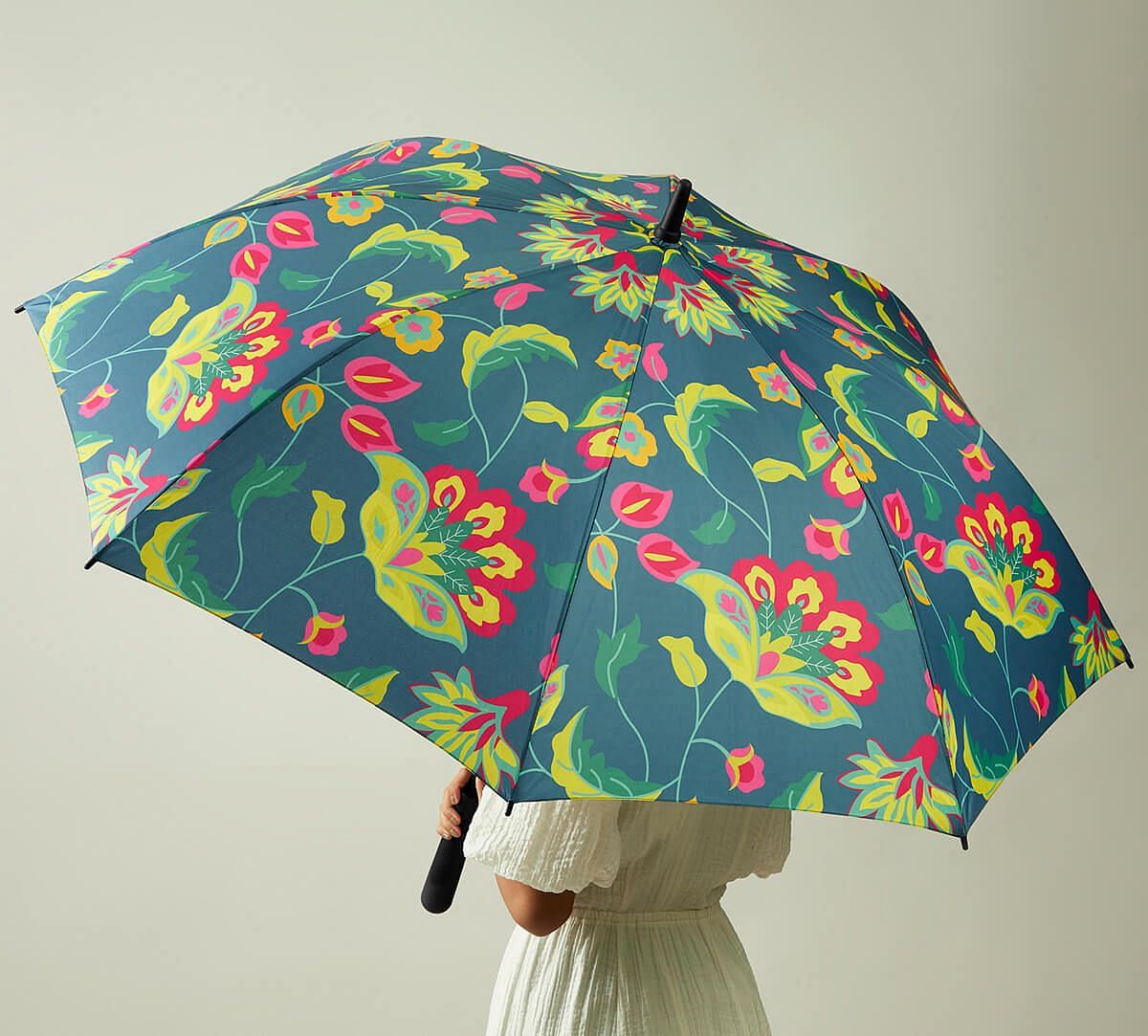 India Circus by Krsnaa Mehta Cyanic Pop Burst Long Umbrella