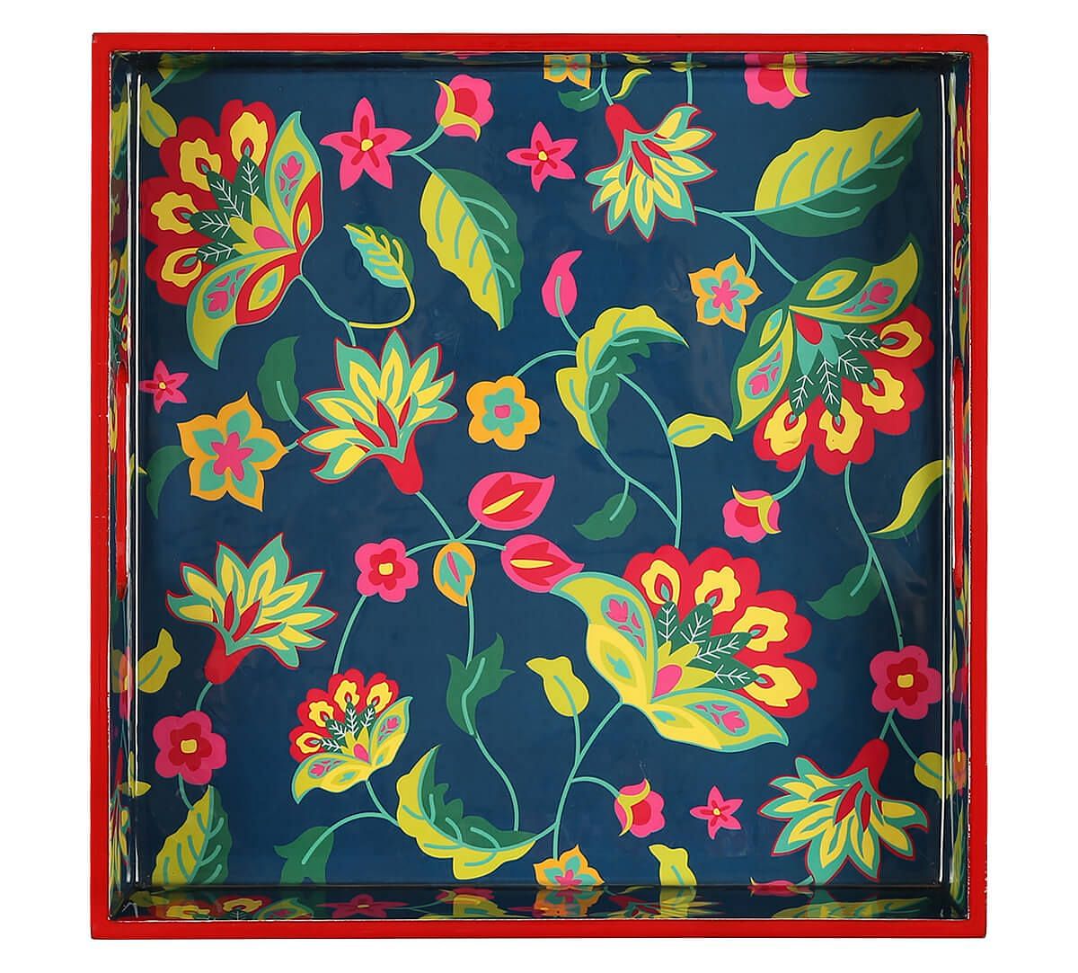 India Circus by Krsnaa Mehta Cyanic Pop Burst MDF Square Tray