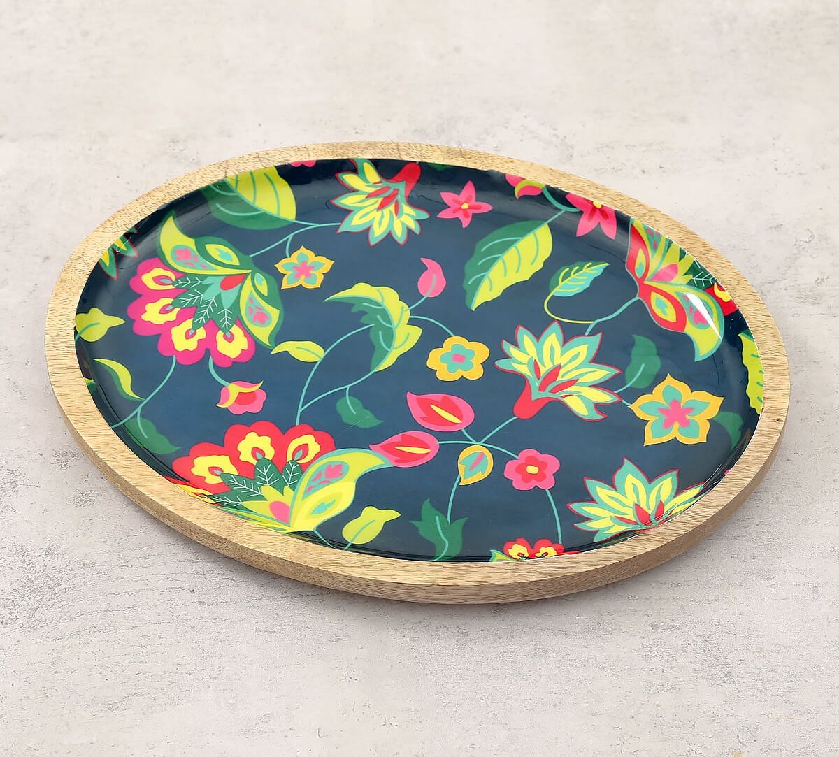 India Circus by Krsnaa Mehta Cyanic Pop Burst Oval Platter