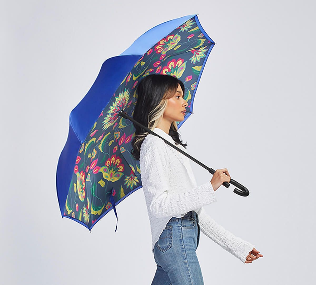 India Circus by Krsnaa Mehta Cyanic Pop Burst Reversible Umbrella