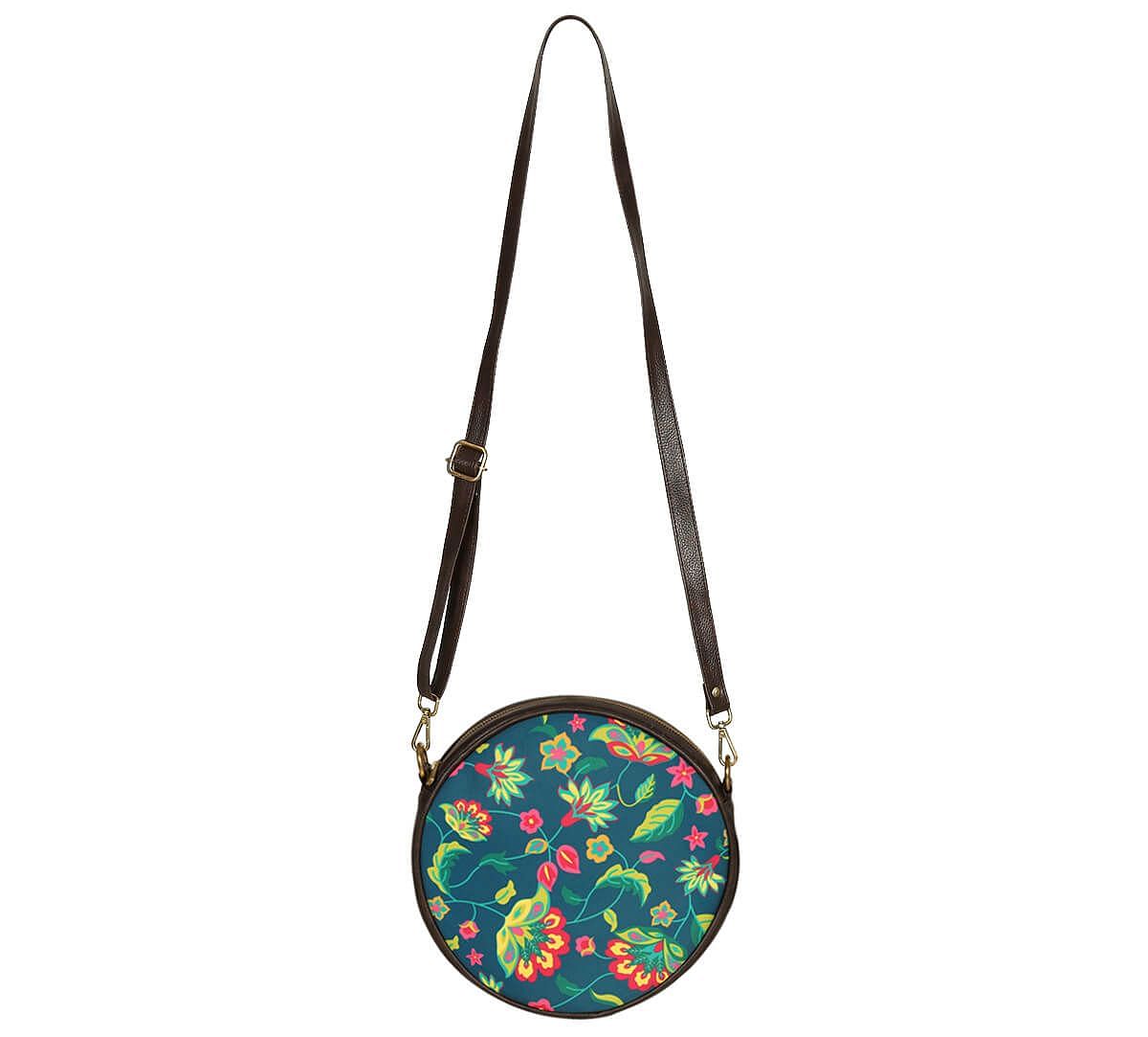 India Circus by Krsnaa Mehta Cyanic Pop Burst Round Crossbody Bag