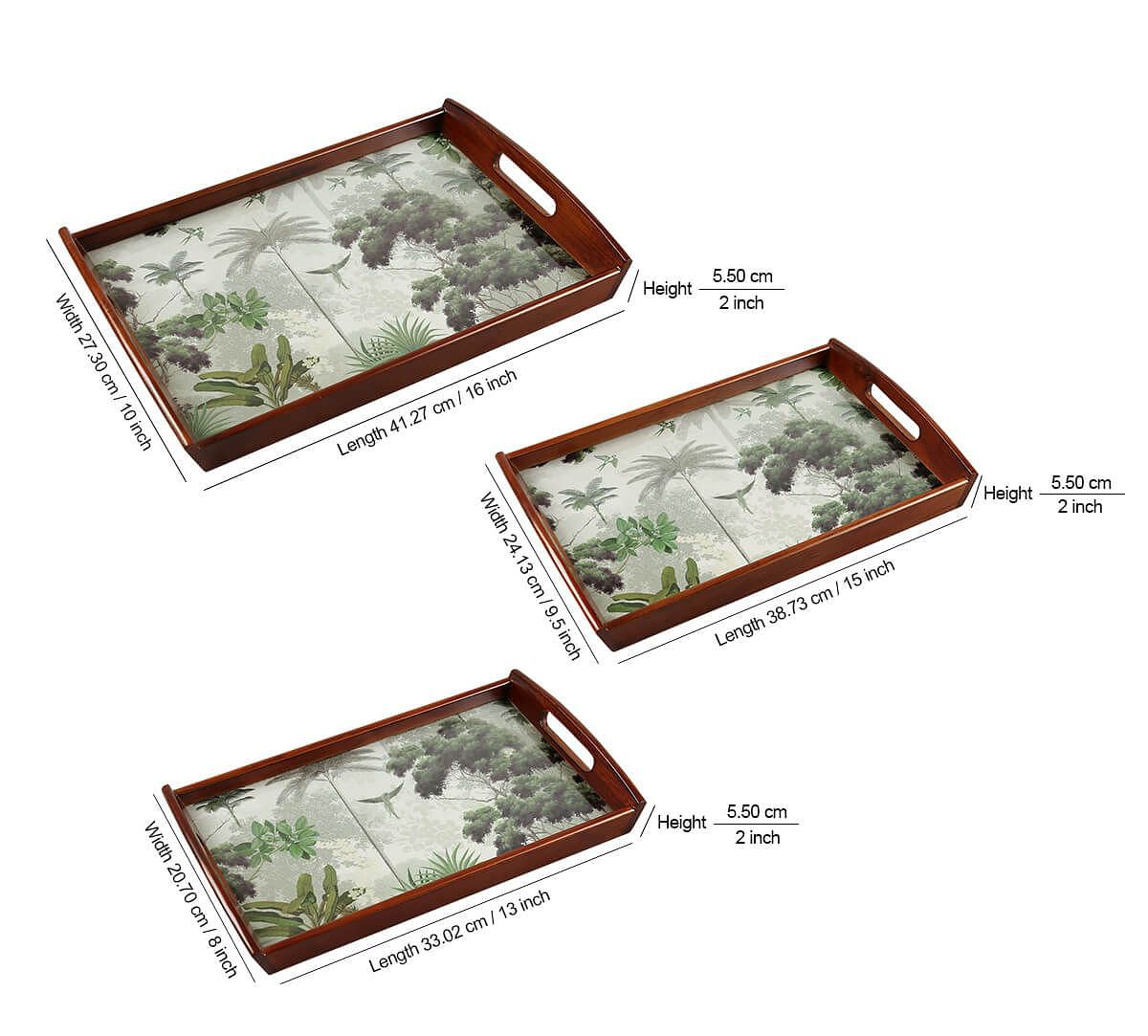 India Circus by Krsnaa Mehta Dance of Frondescence Trays Set of 3