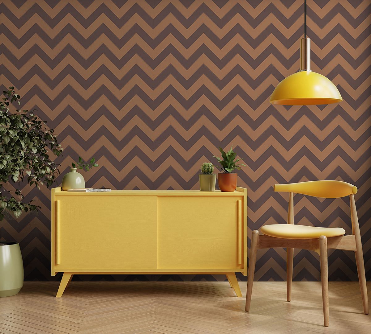 India Circus by Krsnaa Mehta Dijon Chevron Wallpaper