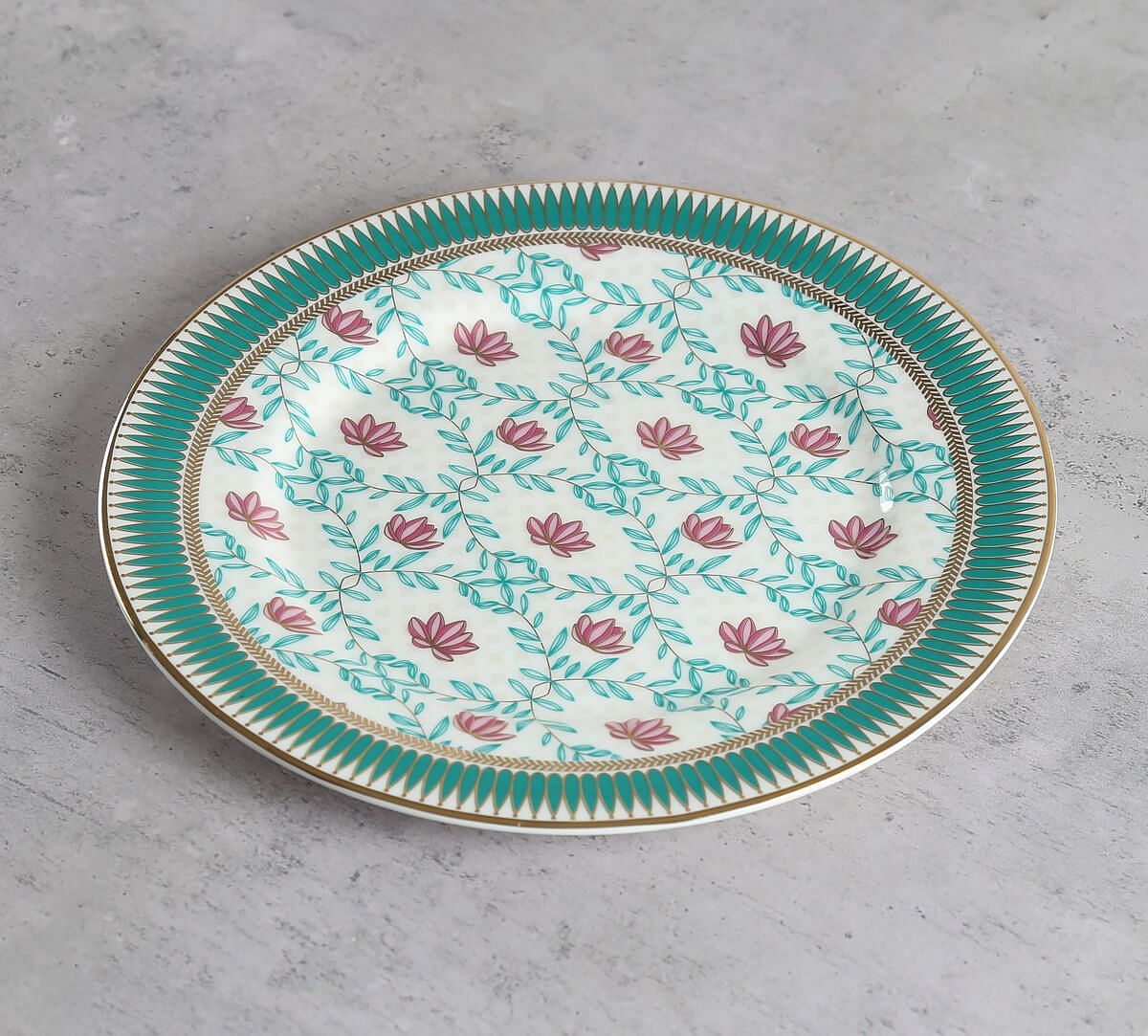 India Circus by Krsnaa Mehta Emerald Blossom Quarter Plate Set of 2