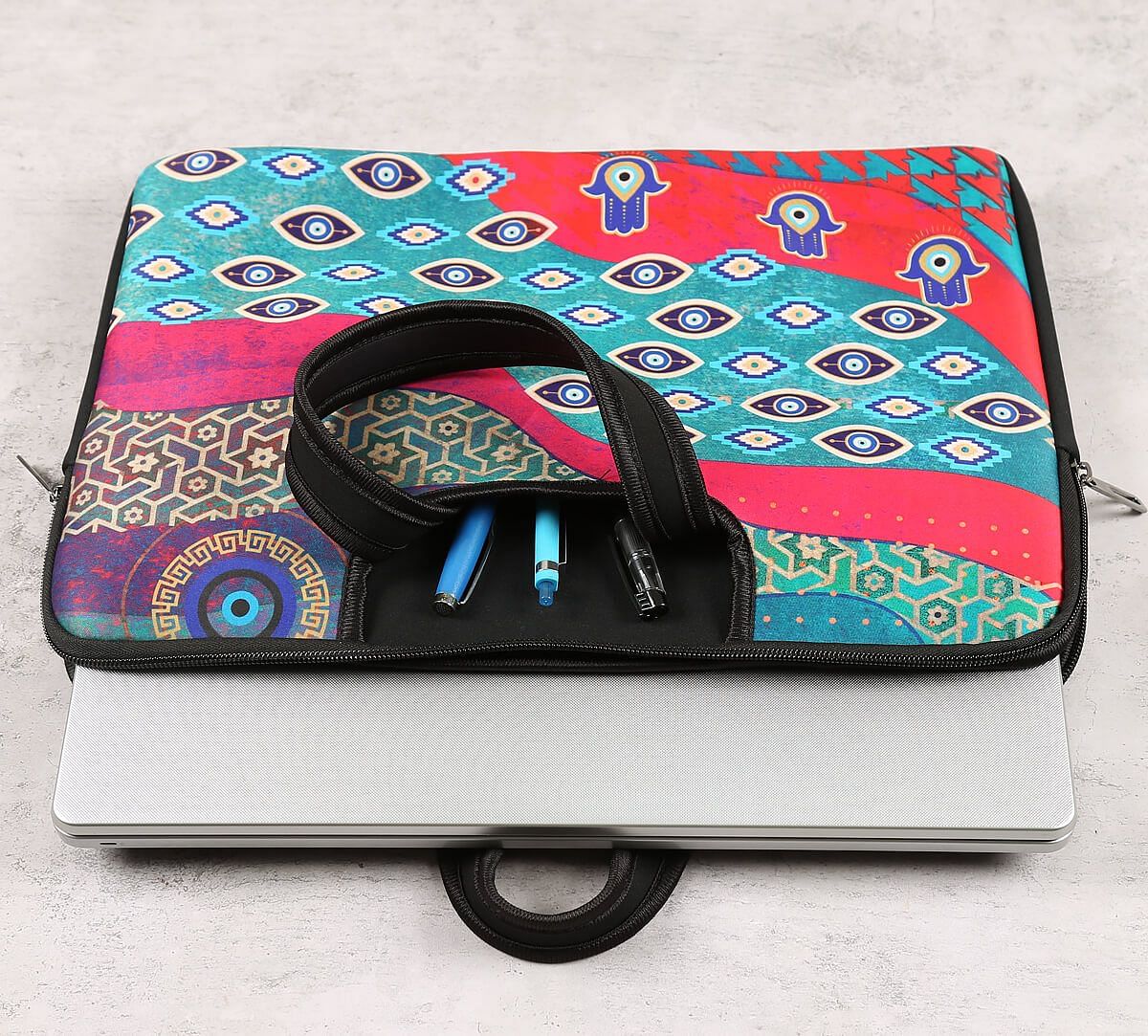 India Circus by Krsnaa Mehta Evil Eye Newfangled Laptop Sleeve Bag