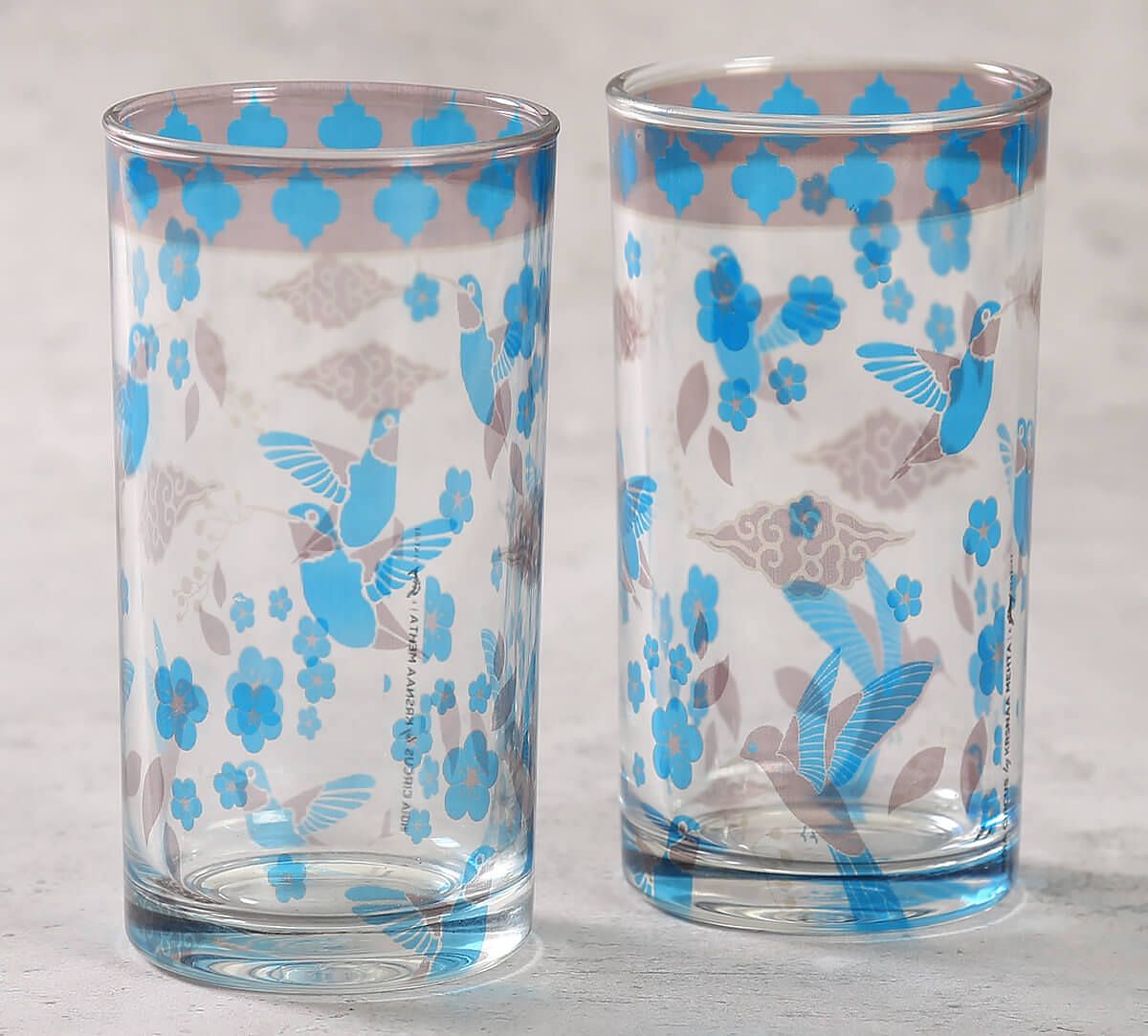 India Circus by Krsnaa Mehta Flock of Birds Glass Tumbler Set of 2