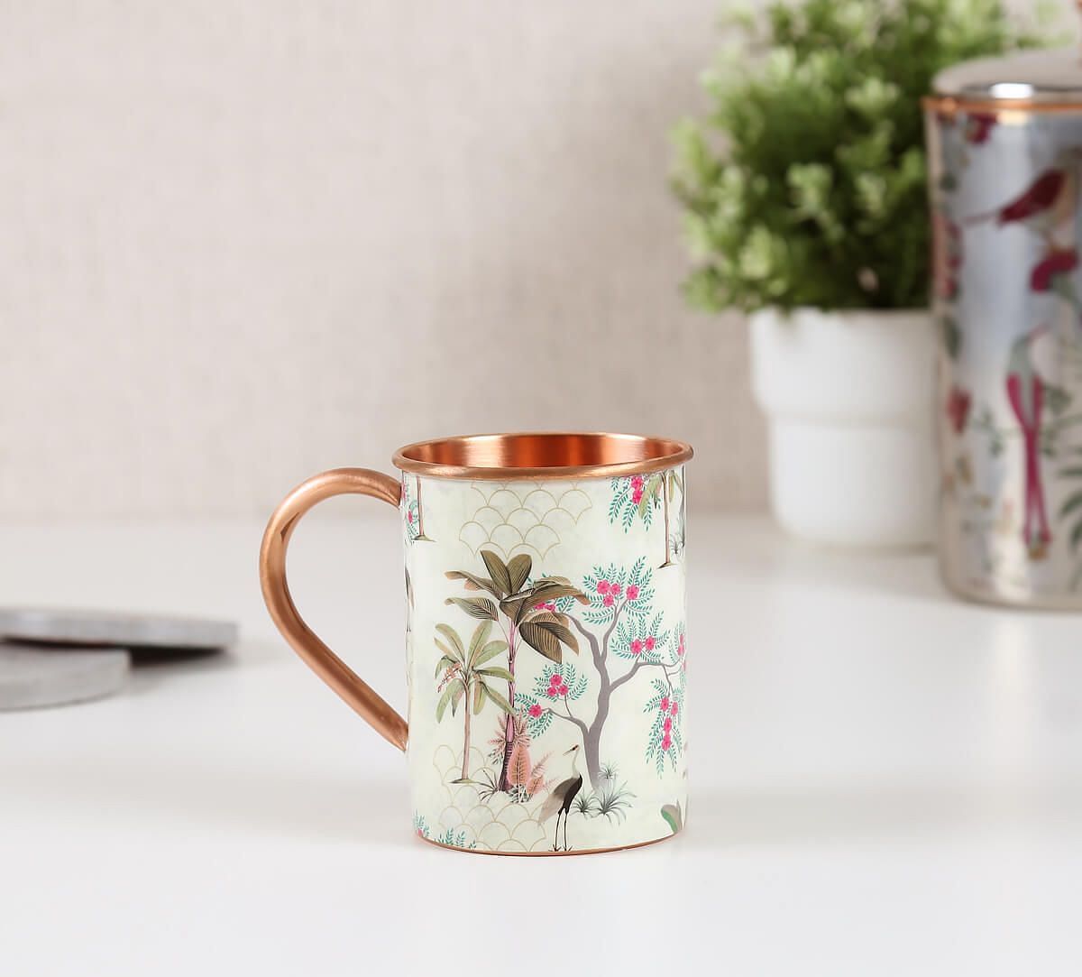 India Circus by Krsnaa Mehta Floral Flock Copper Mug