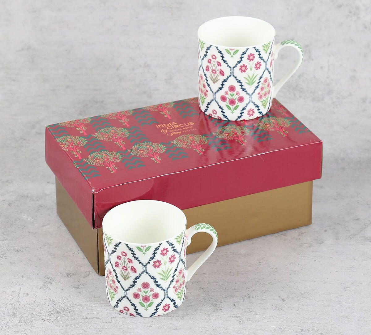 India Circus by Krsnaa Mehta Floral Fusion Mug Set of 2