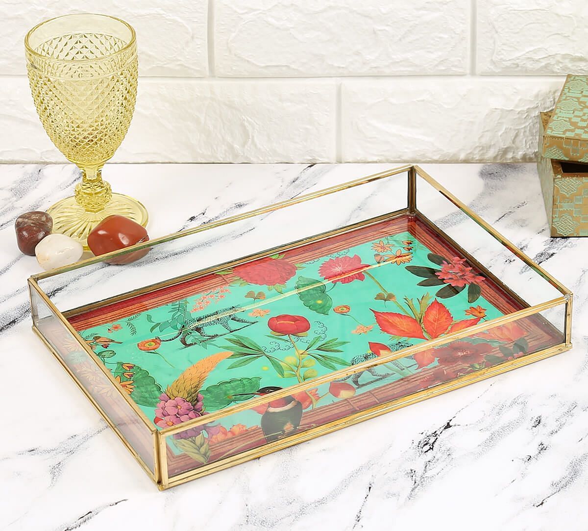 India Circus by Krsnaa Mehta Floral Kingdom Paradise Rectangle Tray