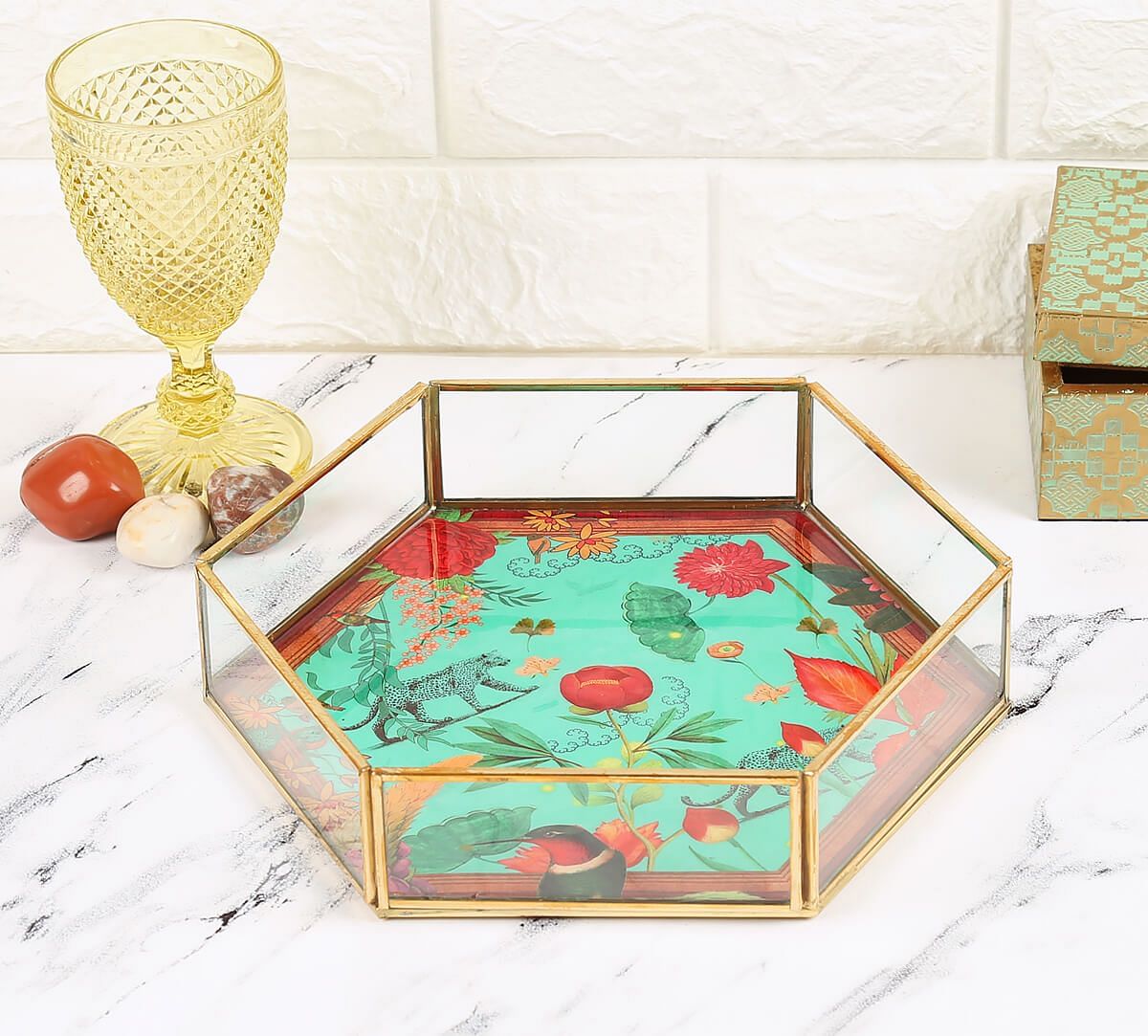 India Circus by Krsnaa Mehta Floral Kingdom Paradise Hexagon Tray