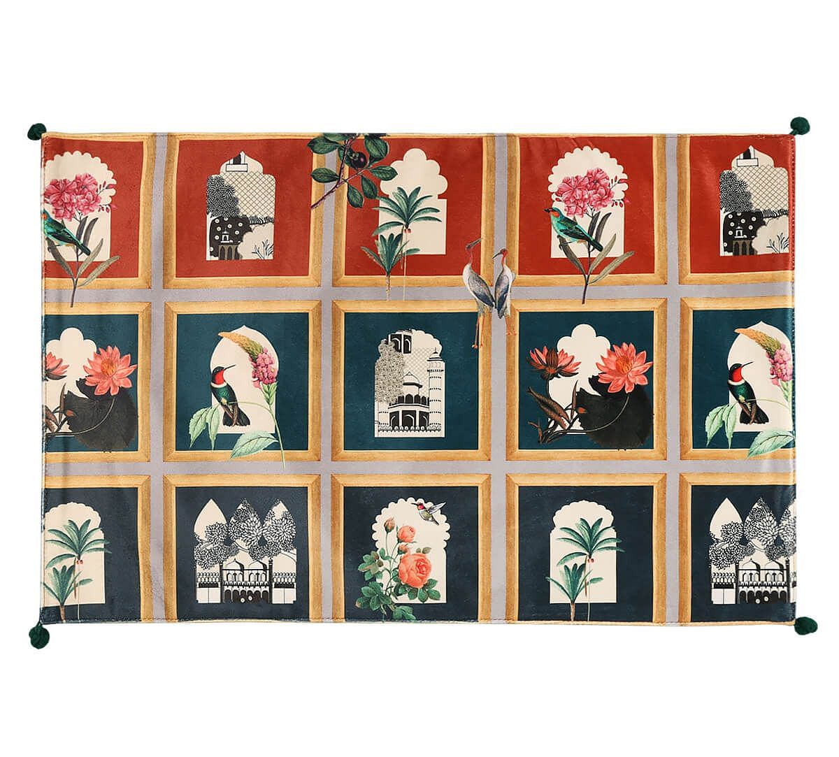 India Circus by Krsnaa Mehta Fluttering Blooms Micro Velvet Table Mats Set of 6