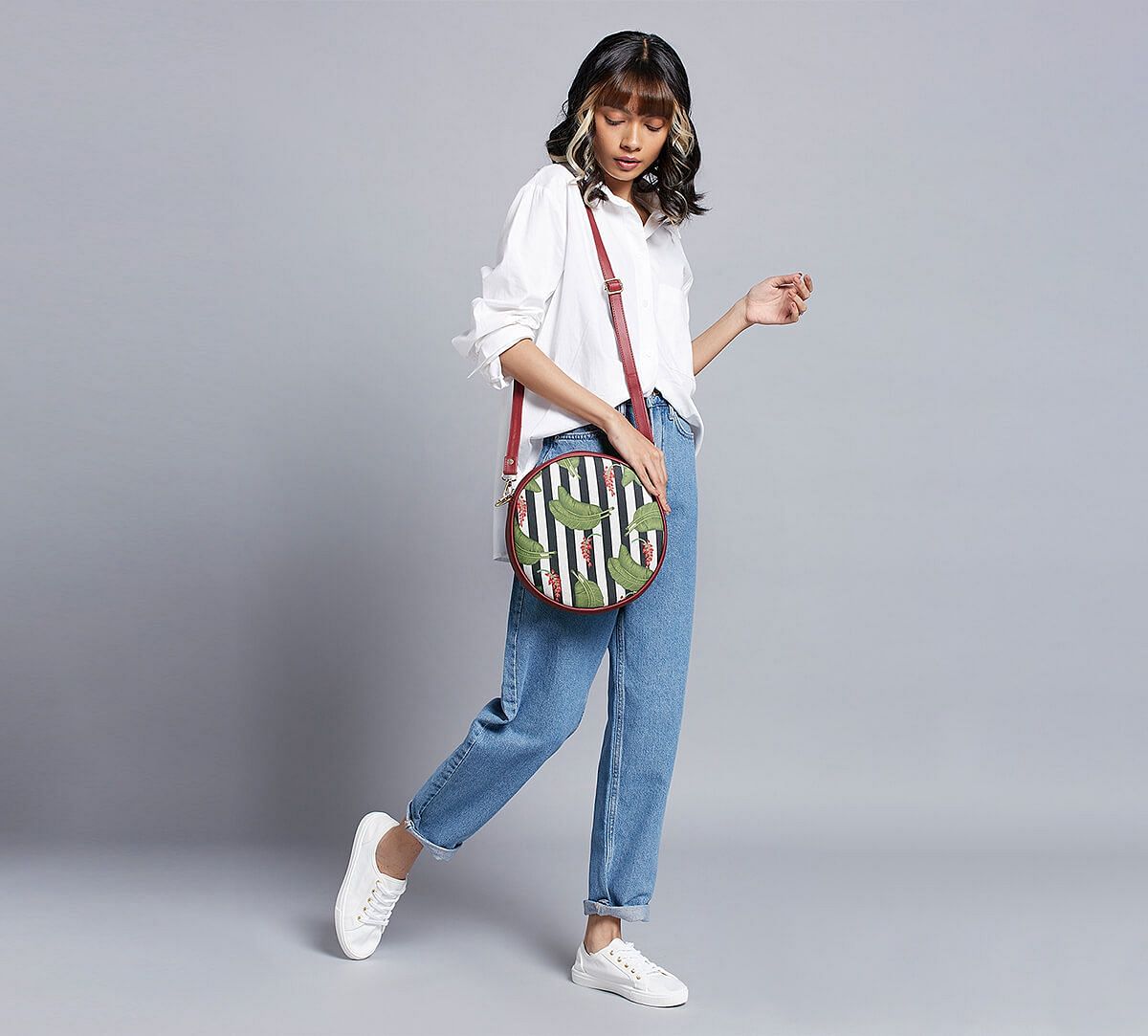 India Circus by Krsnaa Mehta Foliage Play Round Crossbody Bag