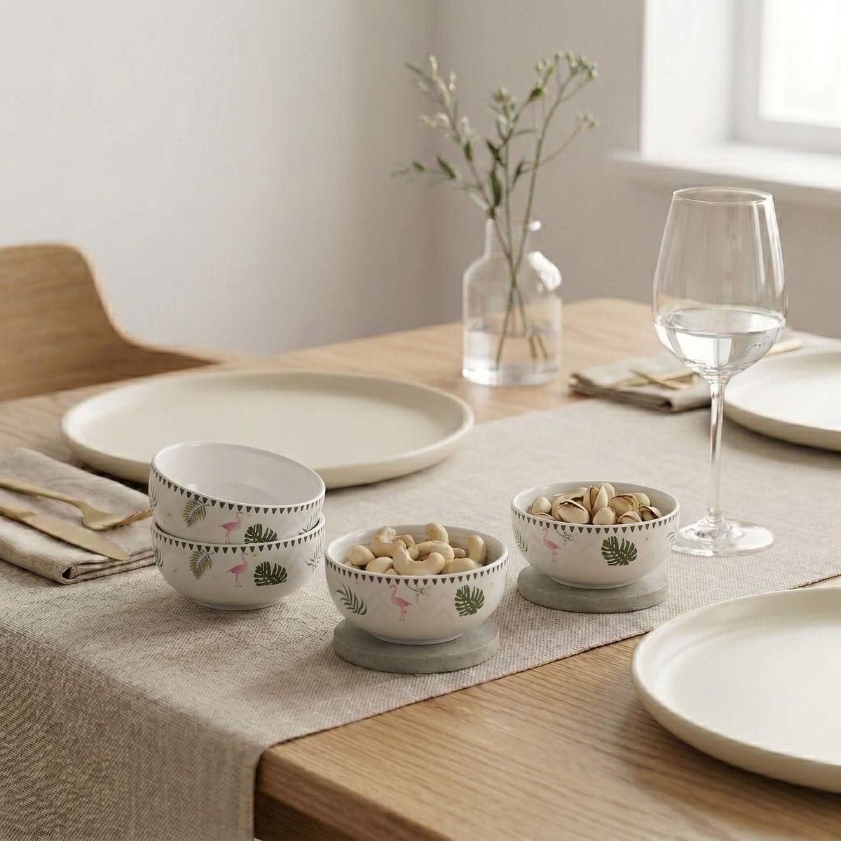 Foraging Flamingo Katori Set of 4