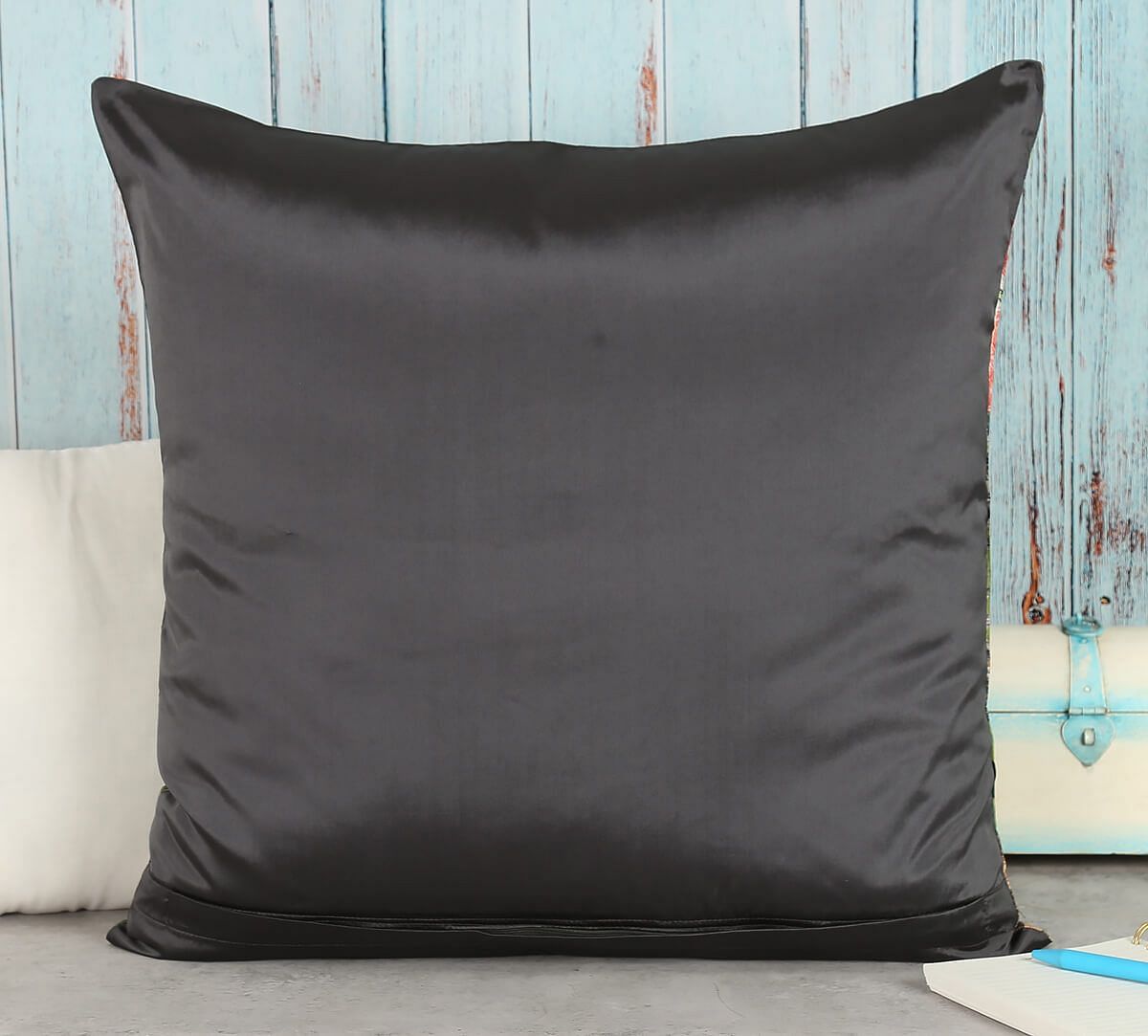 India Circus by Krsnaa Mehta Frolic Mist Blended Taf Silk Cushion Cover