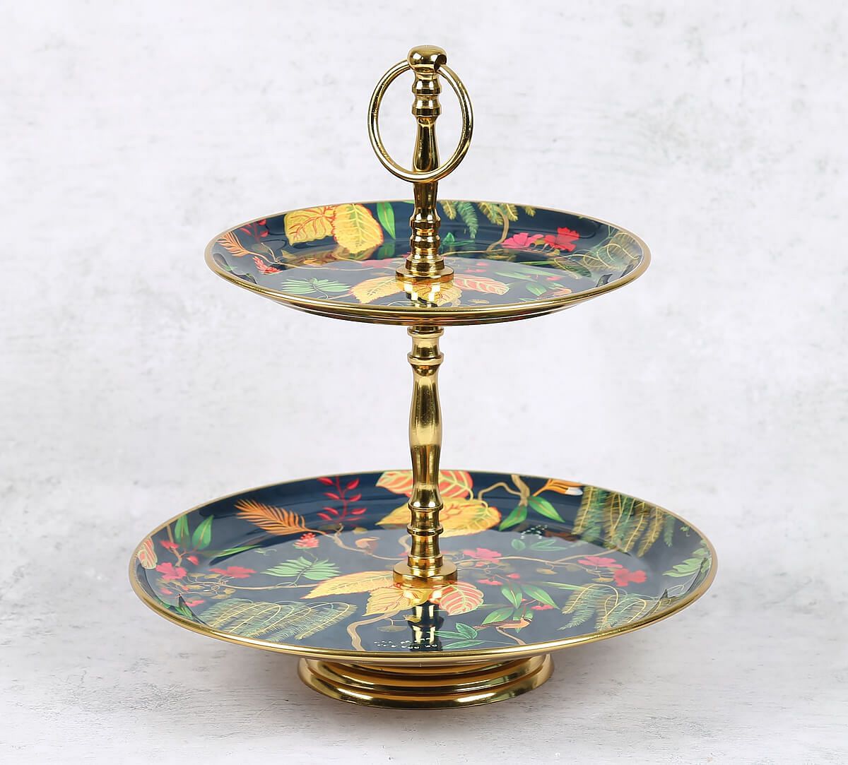 India Circus by Krsnaa Mehta Fronds and Florets 2 Tier Serving Tray