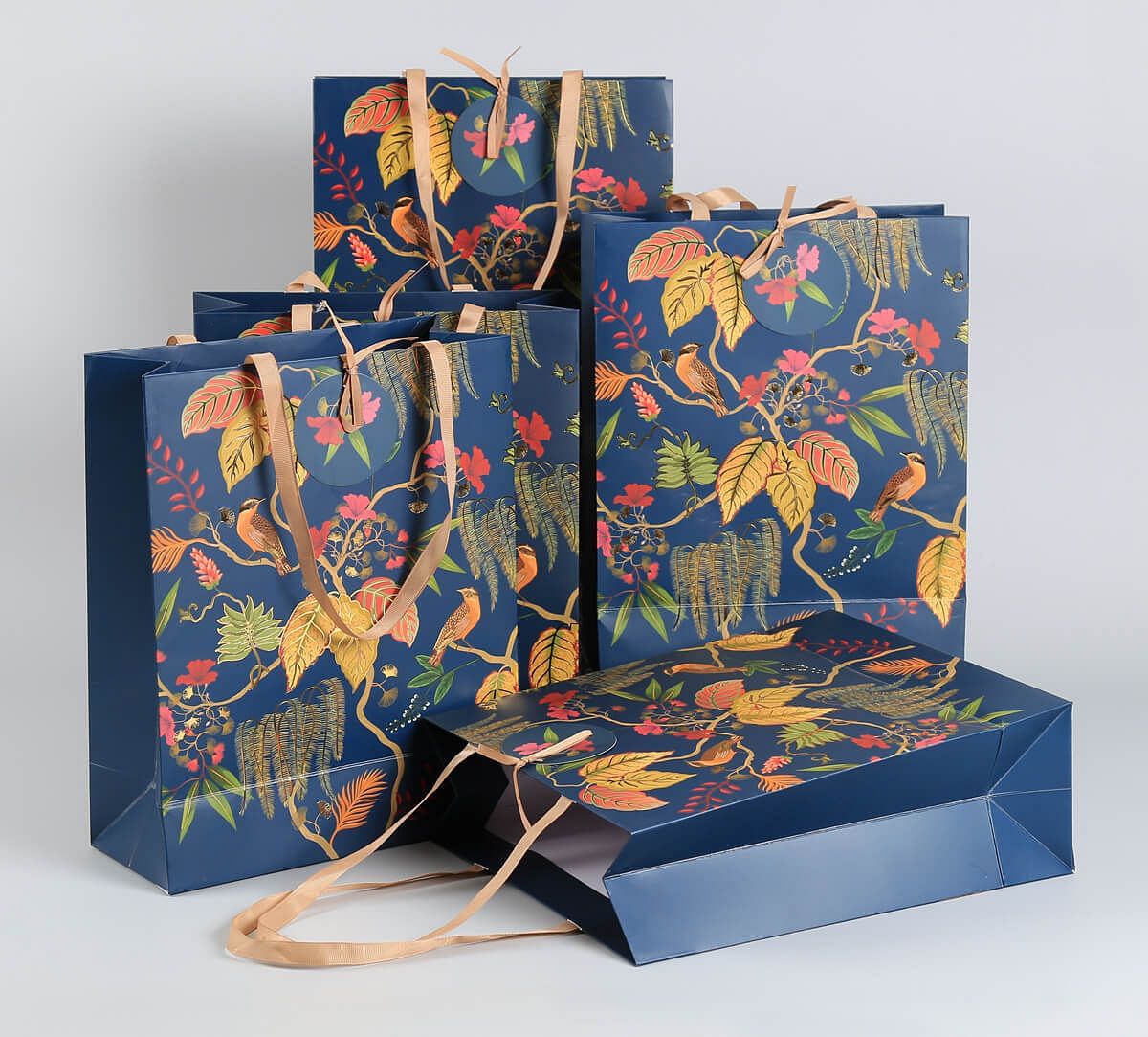 India Circus by Krsnaa Mehta Fronds and Florets Big Gift Bag Set of 5