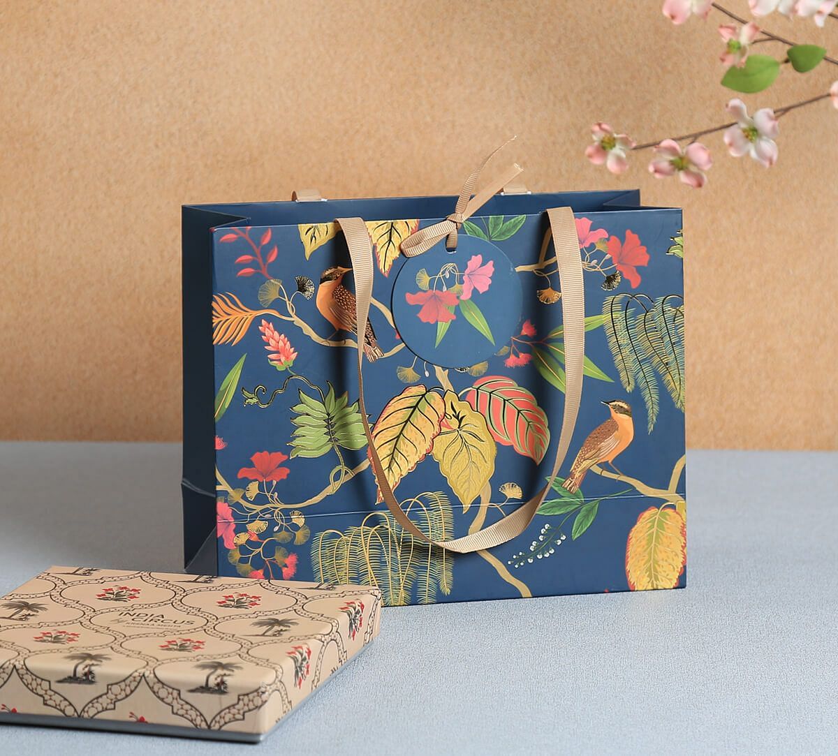 India Circus by Krsnaa Mehta Fronds and Florets Small Gift Bag Set of 5
