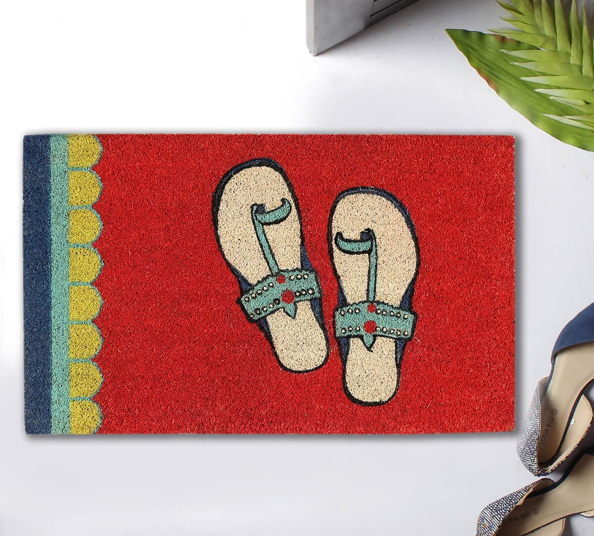 India Circus by Krsnaa Mehta Funky Slippers Red Doormat