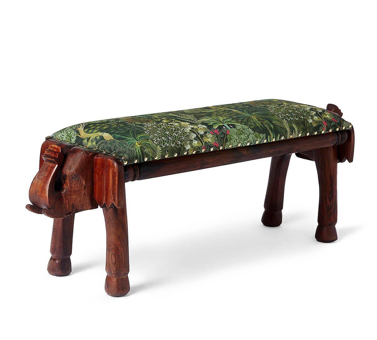 India Circus by Krsnaa Mehta Garden of Grace Wooden Elephant Bench