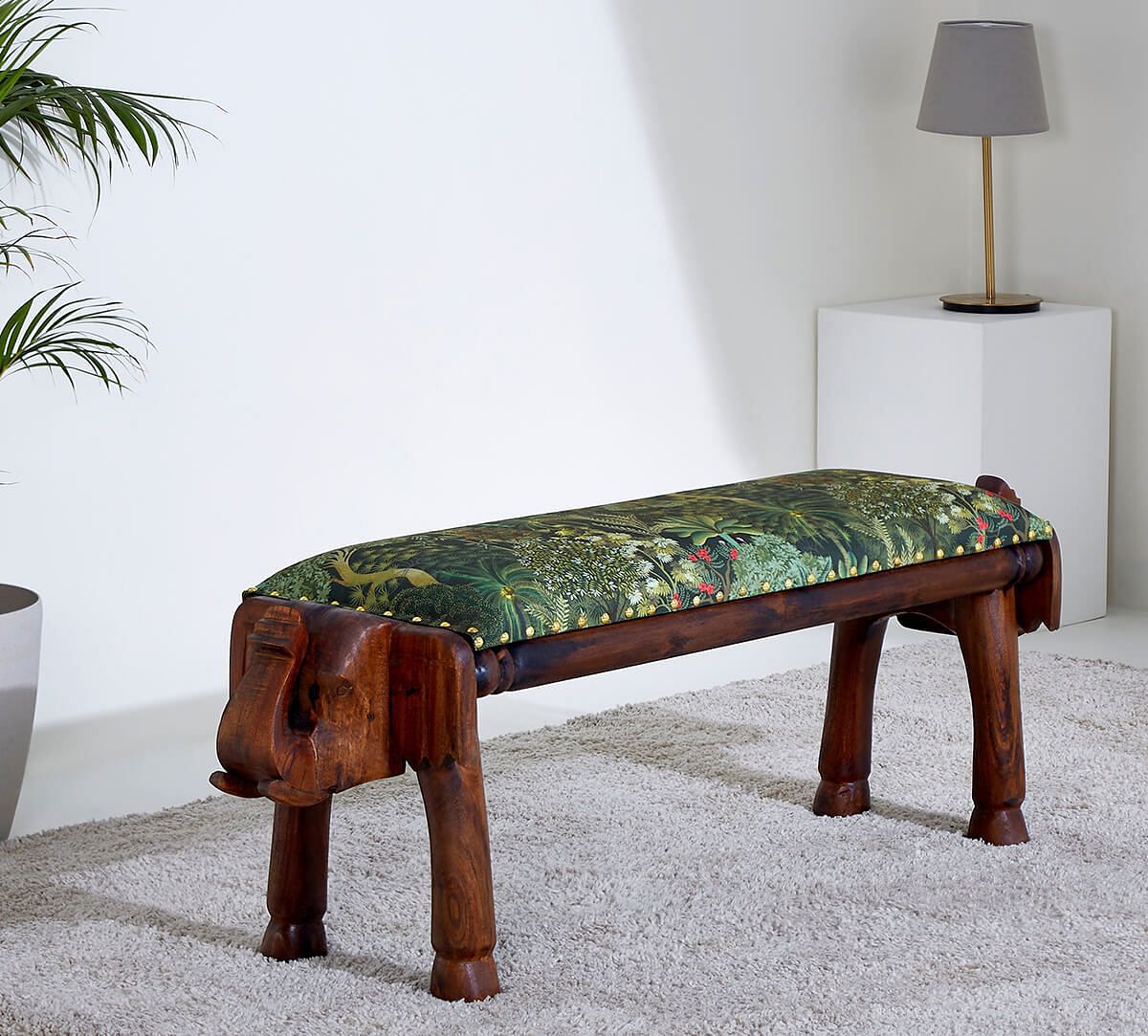 India Circus by Krsnaa Mehta Garden of Grace Wooden Elephant Bench