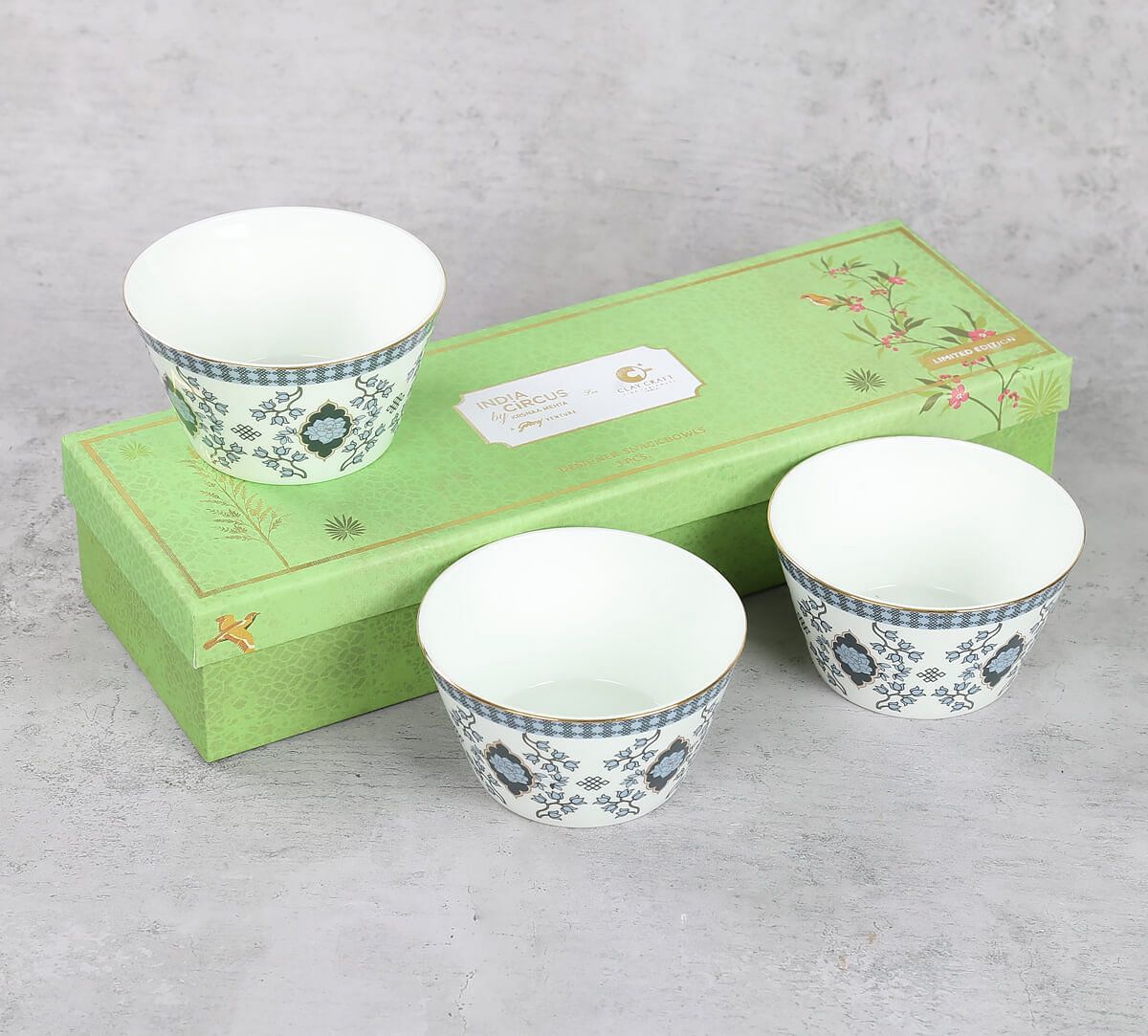 India Circus by Krsnaa Mehta Gardenia Dreams Nikko Bowl Set of 3