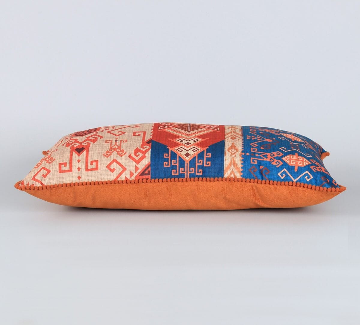 Geometrical Blues Micro Velvet Cushion Cover