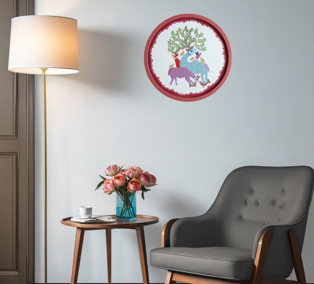 India Circus by Krsnaa Mehta Gond Bovines Wall Deco Plate