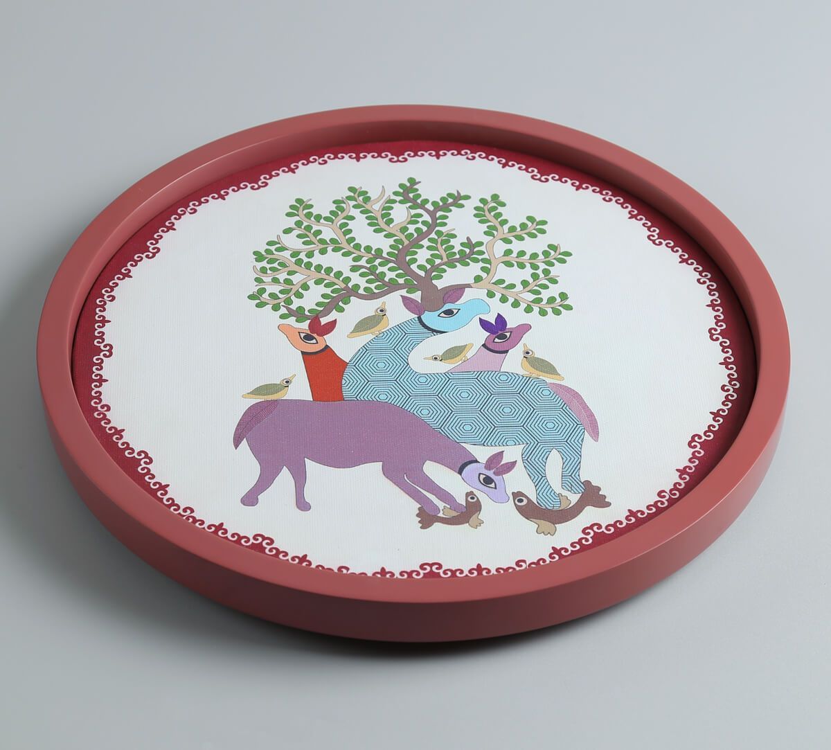 India Circus by Krsnaa Mehta Gond Bovines Wall Deco Plate