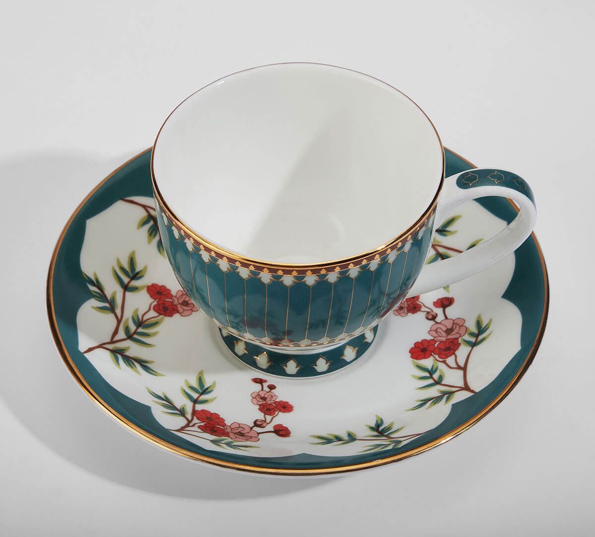 India Circus by Krsnaa Mehta Grandeur Greens Cup & Saucer Set of 6
