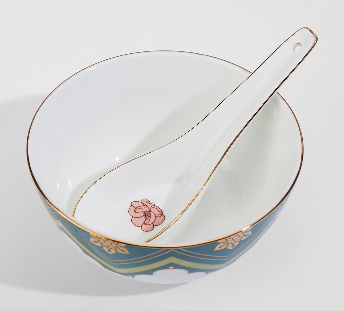 India Circus by Krsnaa Mehta Grandeur Greens Soup Bowl Set