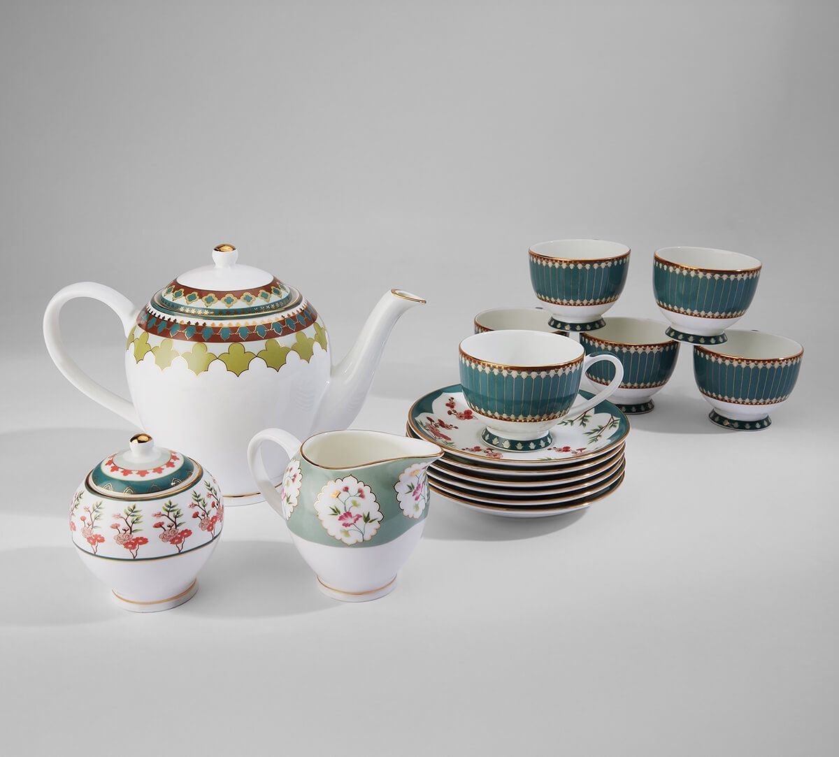 India Circus by Krsnaa Mehta Grandeur Greens Tea Set