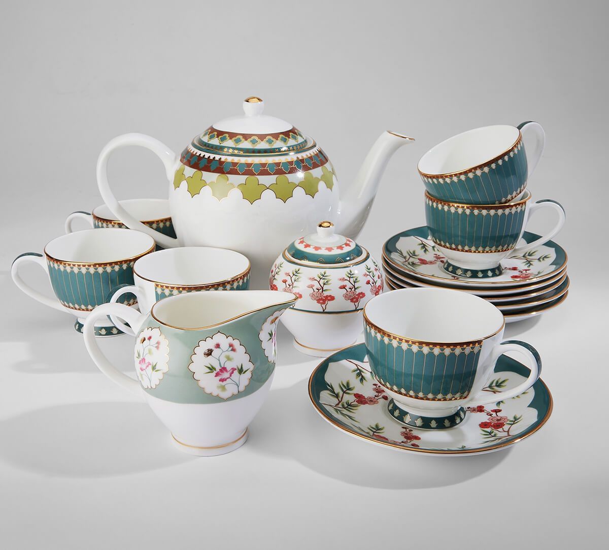 India Circus by Krsnaa Mehta Grandeur Greens Tea Set