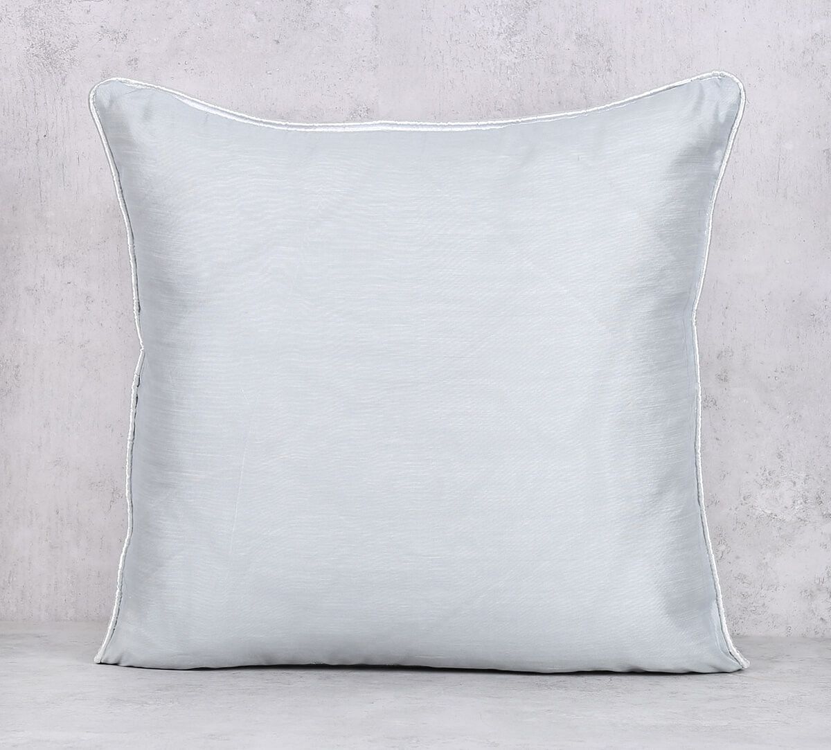 India Circus by Krsnaa Mehta Grayscale Chanderi Sequins Work Cushion Cover